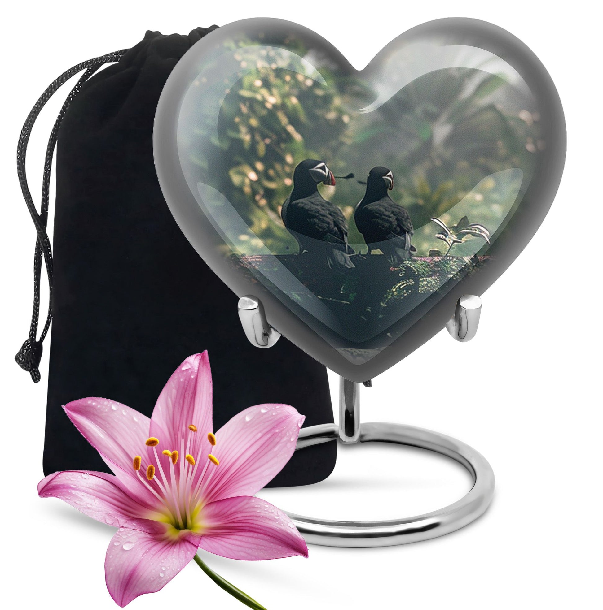 Puffin Bird Heart Urn