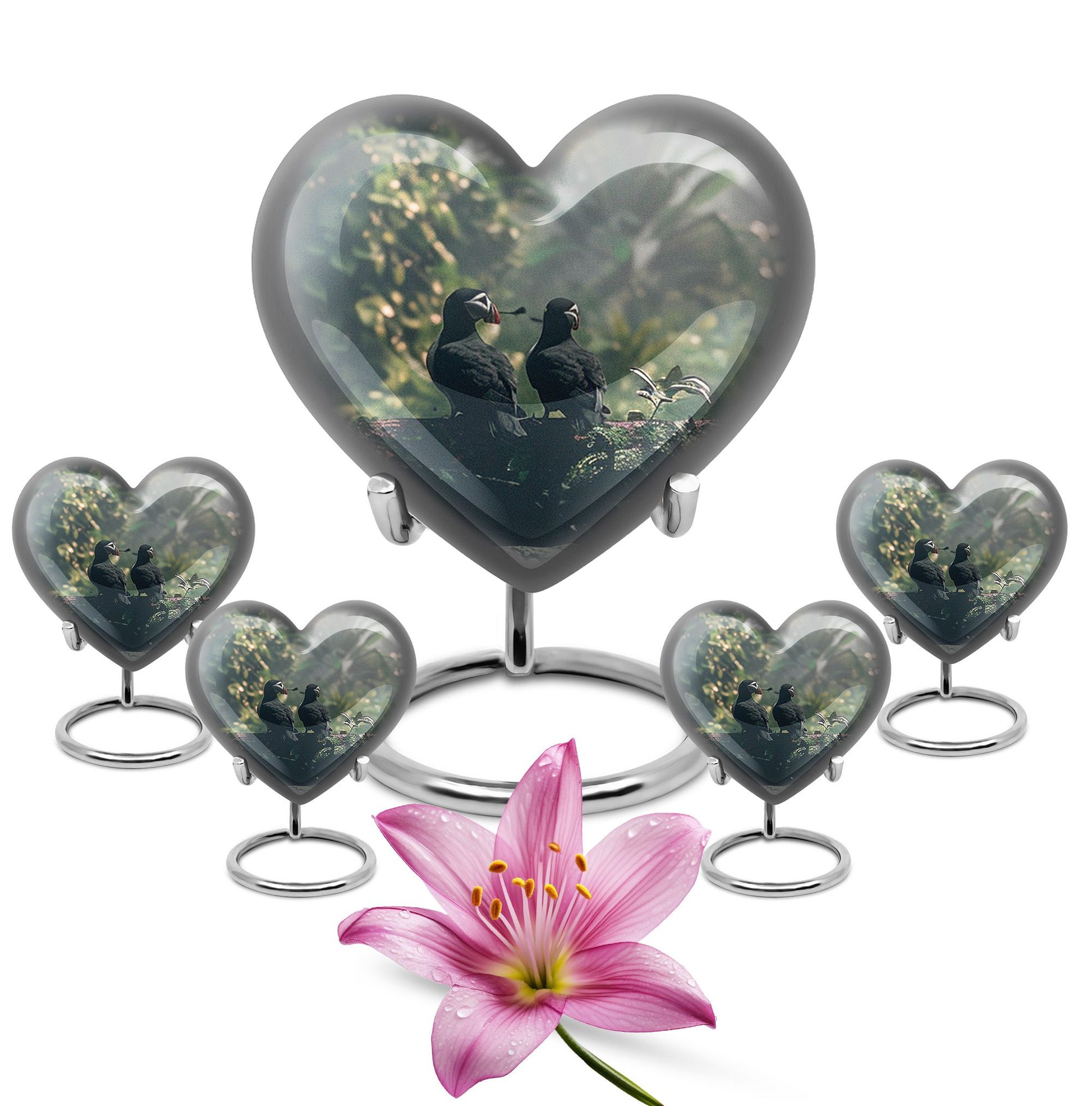 Puffin Bird Heart Urn