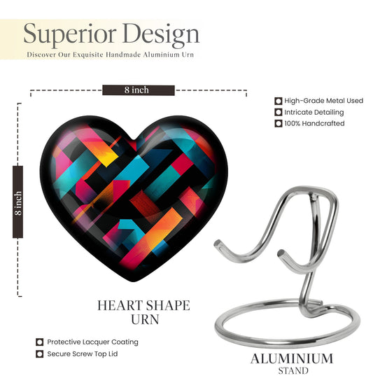 10-inch Heart-shaped Pattern Urn in for adult