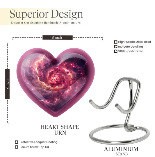 Galaxy Urn in heart design