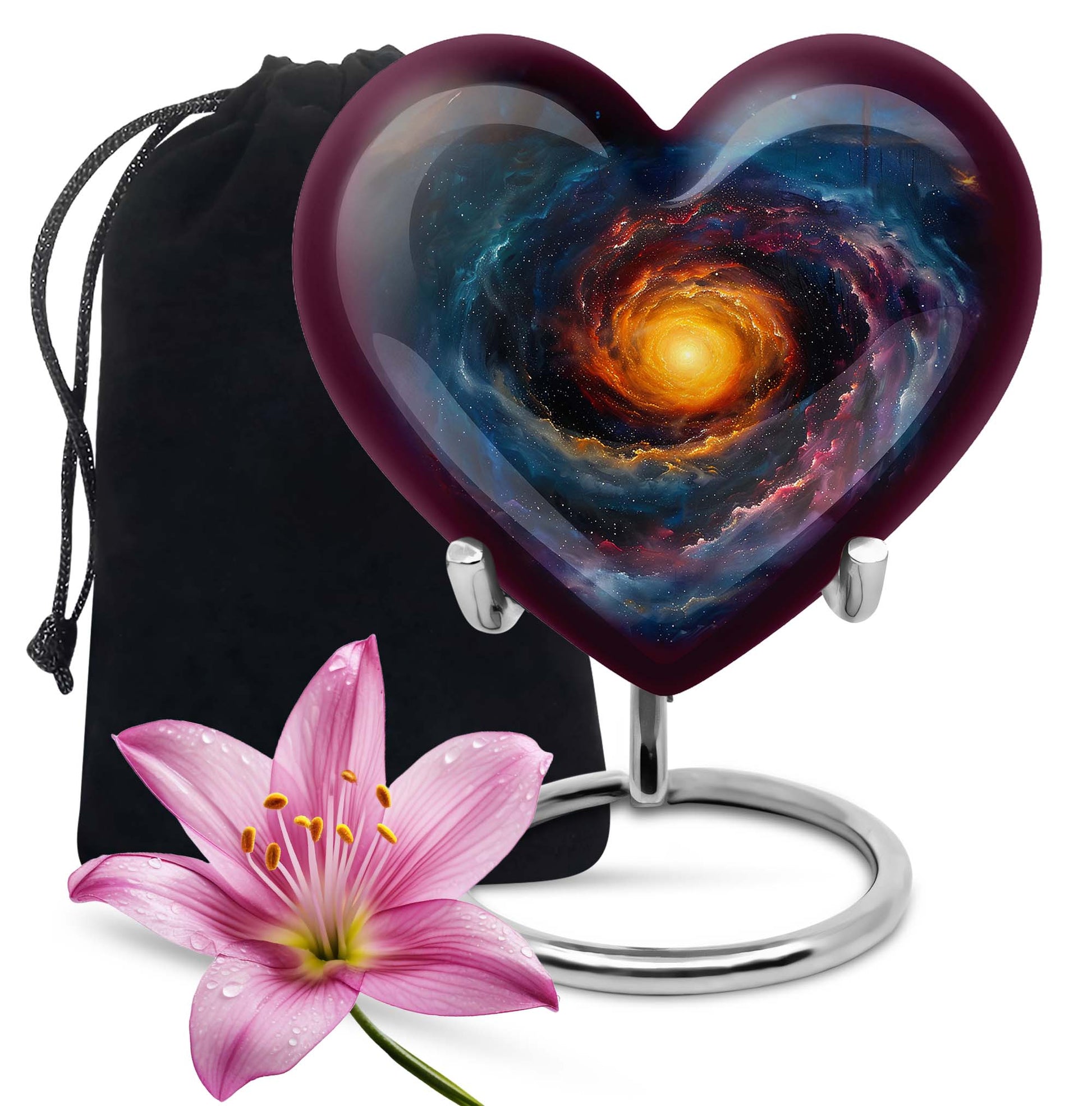 10-Inch heart shaped Galaxy Urn