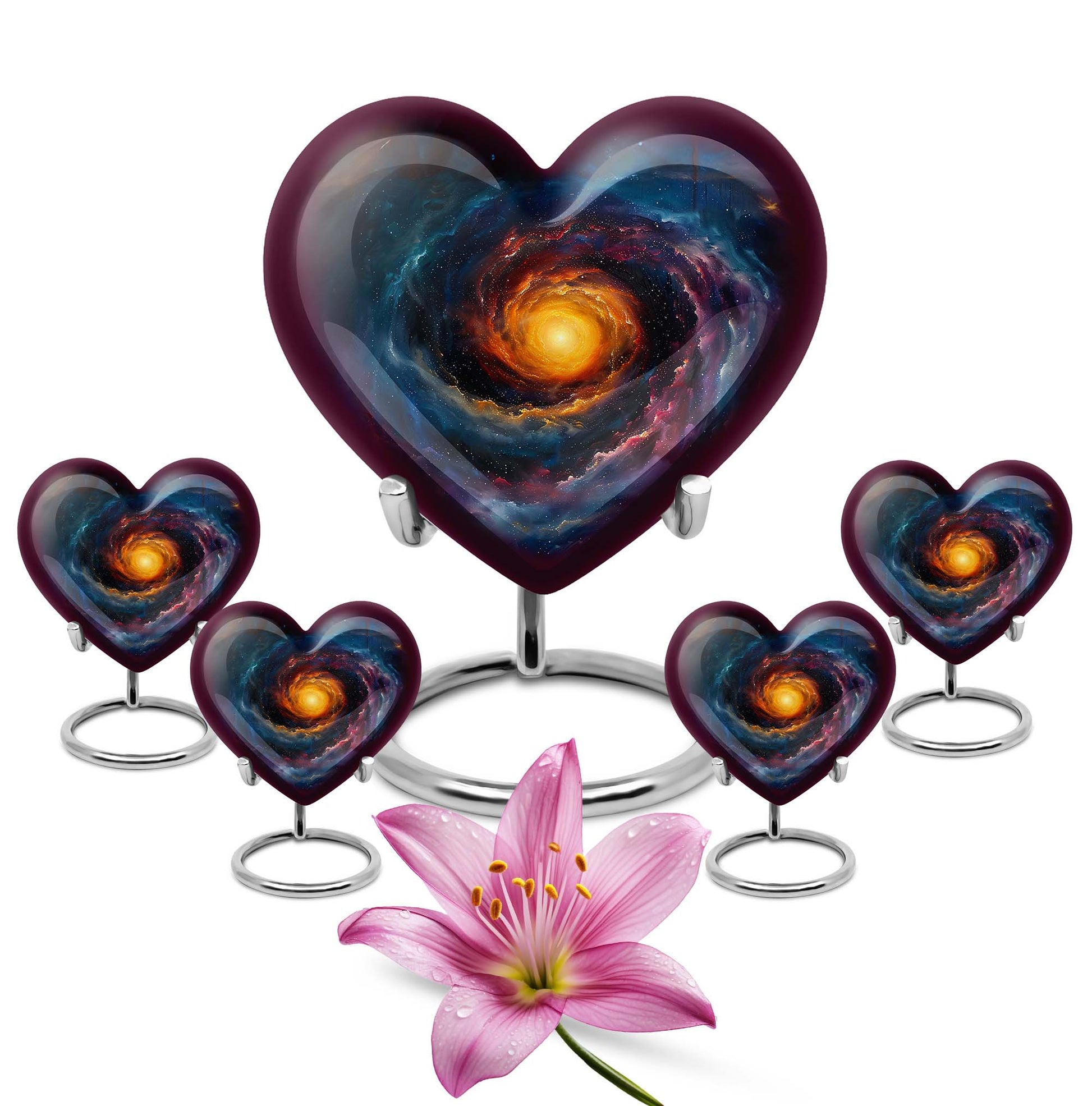 10-Inch heart shaped Galaxy Urn