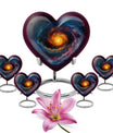 10-Inch heart shaped Galaxy Urn