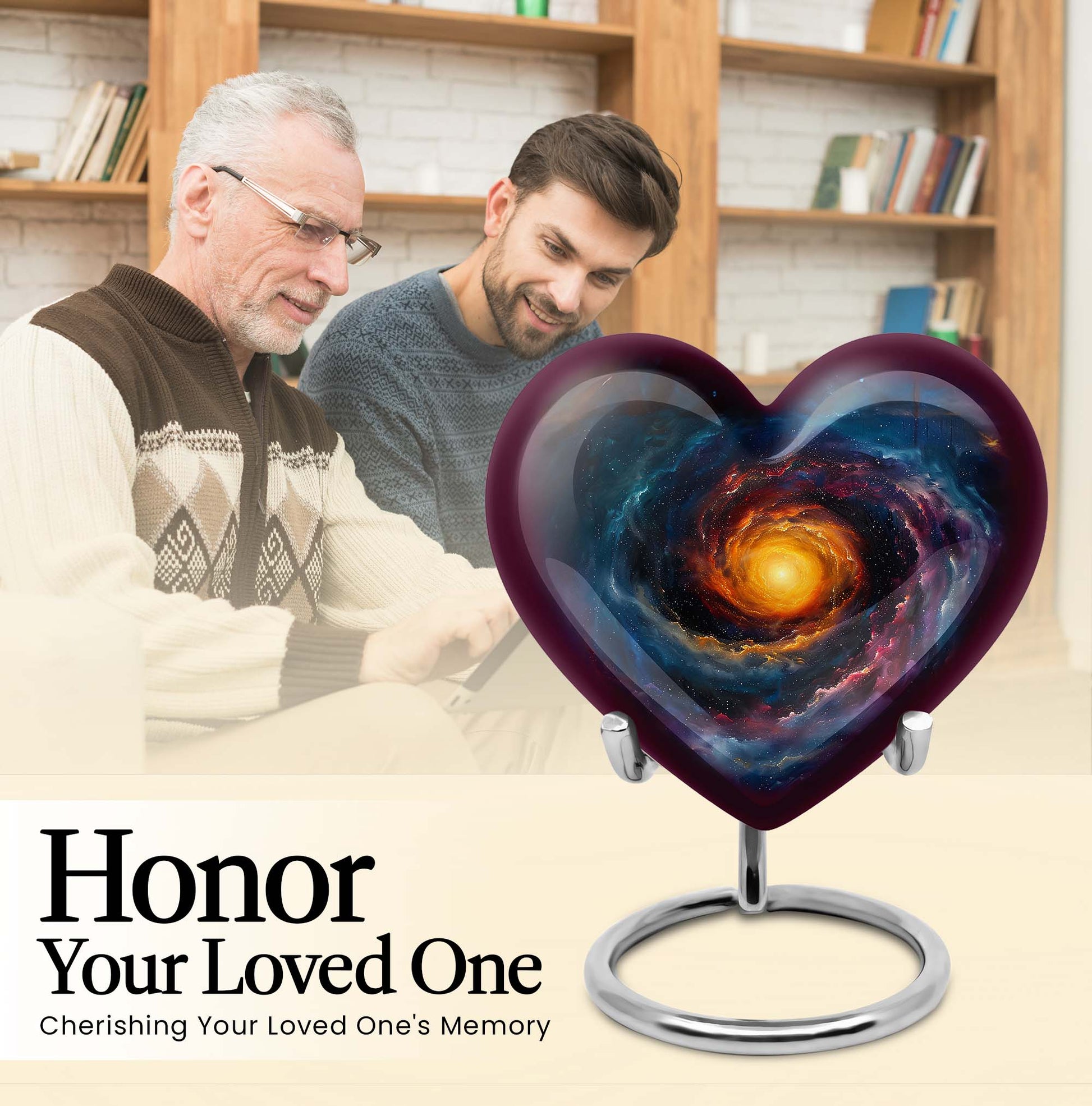 10-Inch heart shaped Galaxy Urn