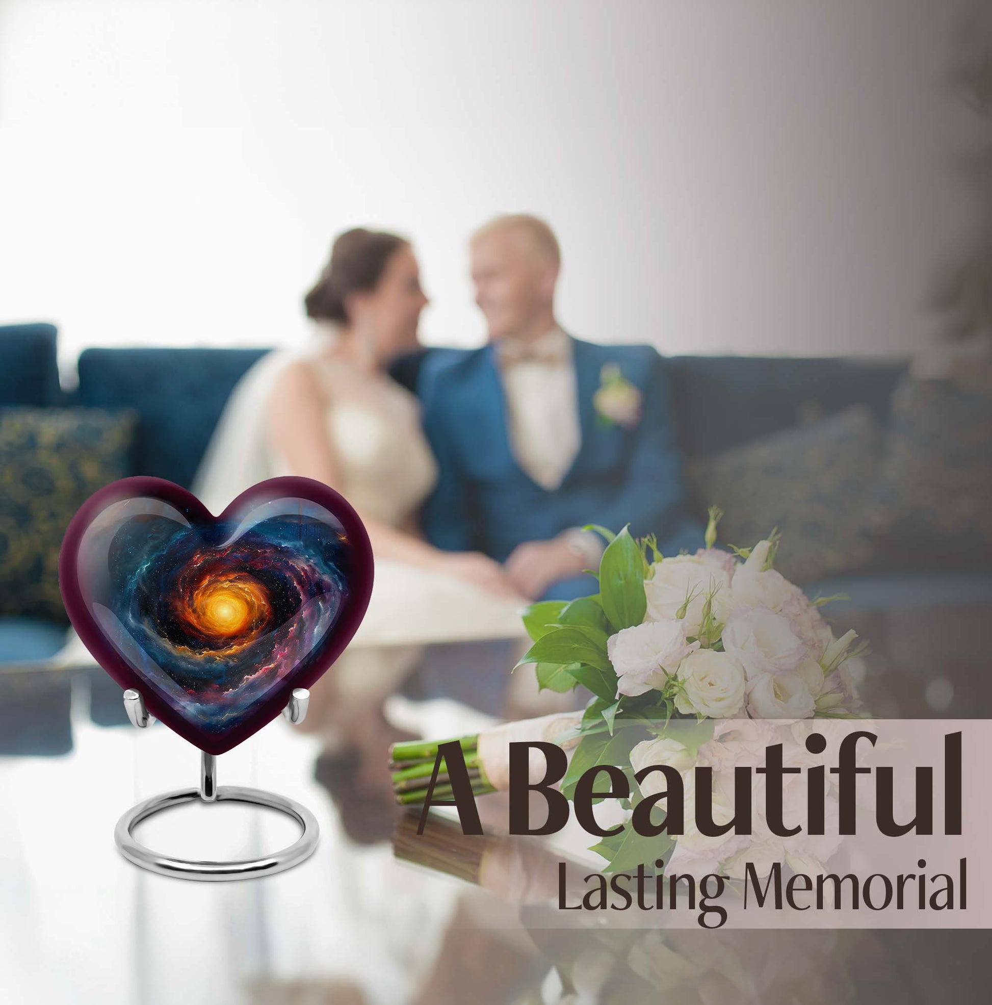 10-Inch heart shaped Galaxy Urn