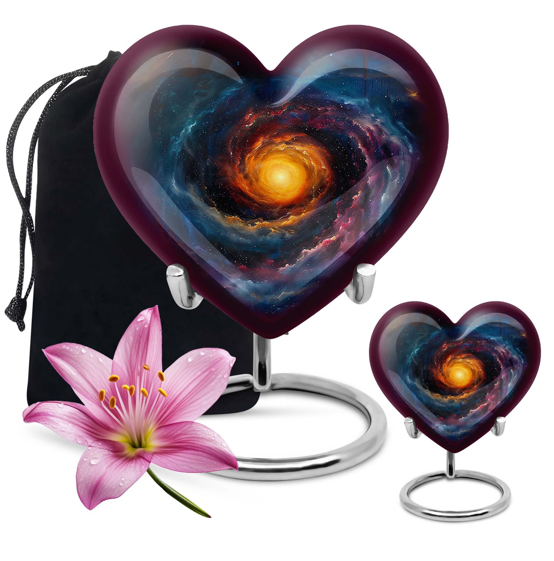 10-Inch heart shaped Galaxy Urn