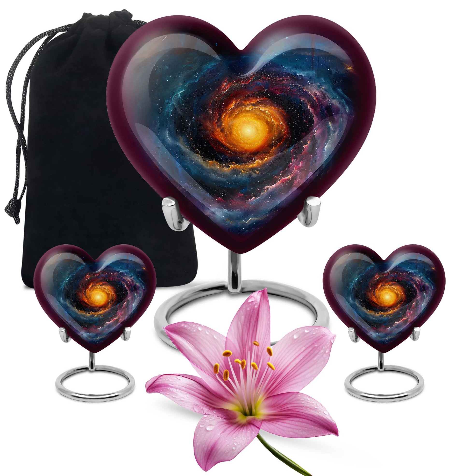 10-Inch heart shaped Galaxy Urn