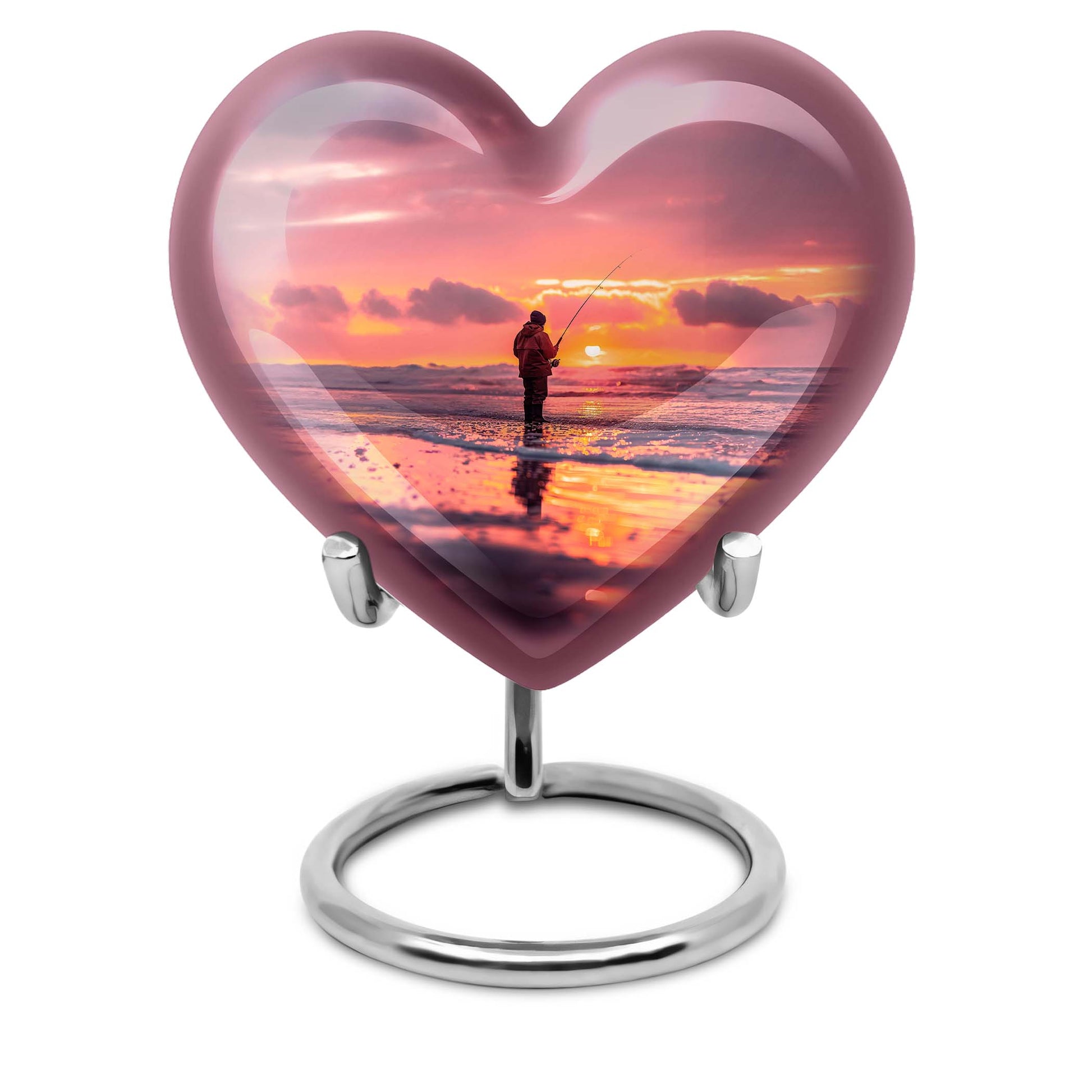 heart shaped fishing urn