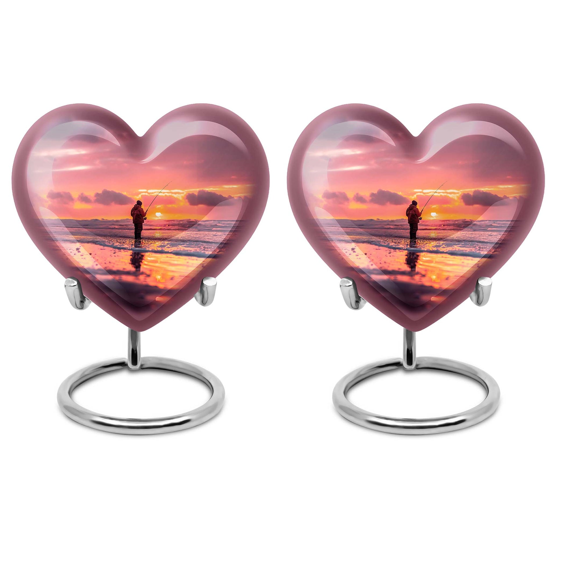 heart shaped fishing urn