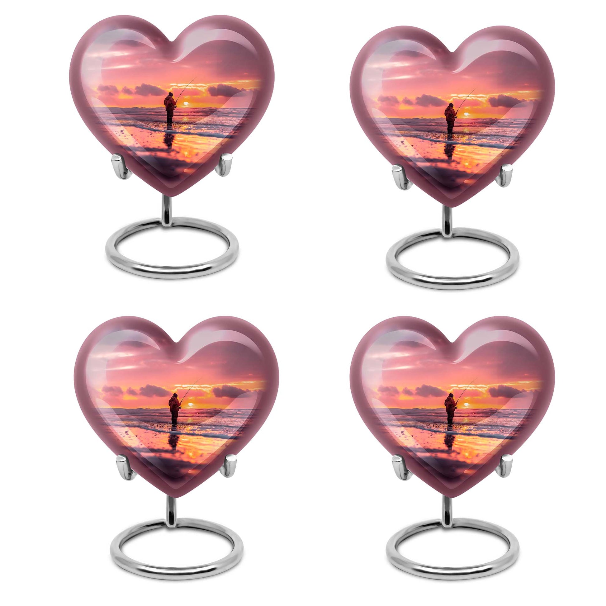 heart shaped fishing urn