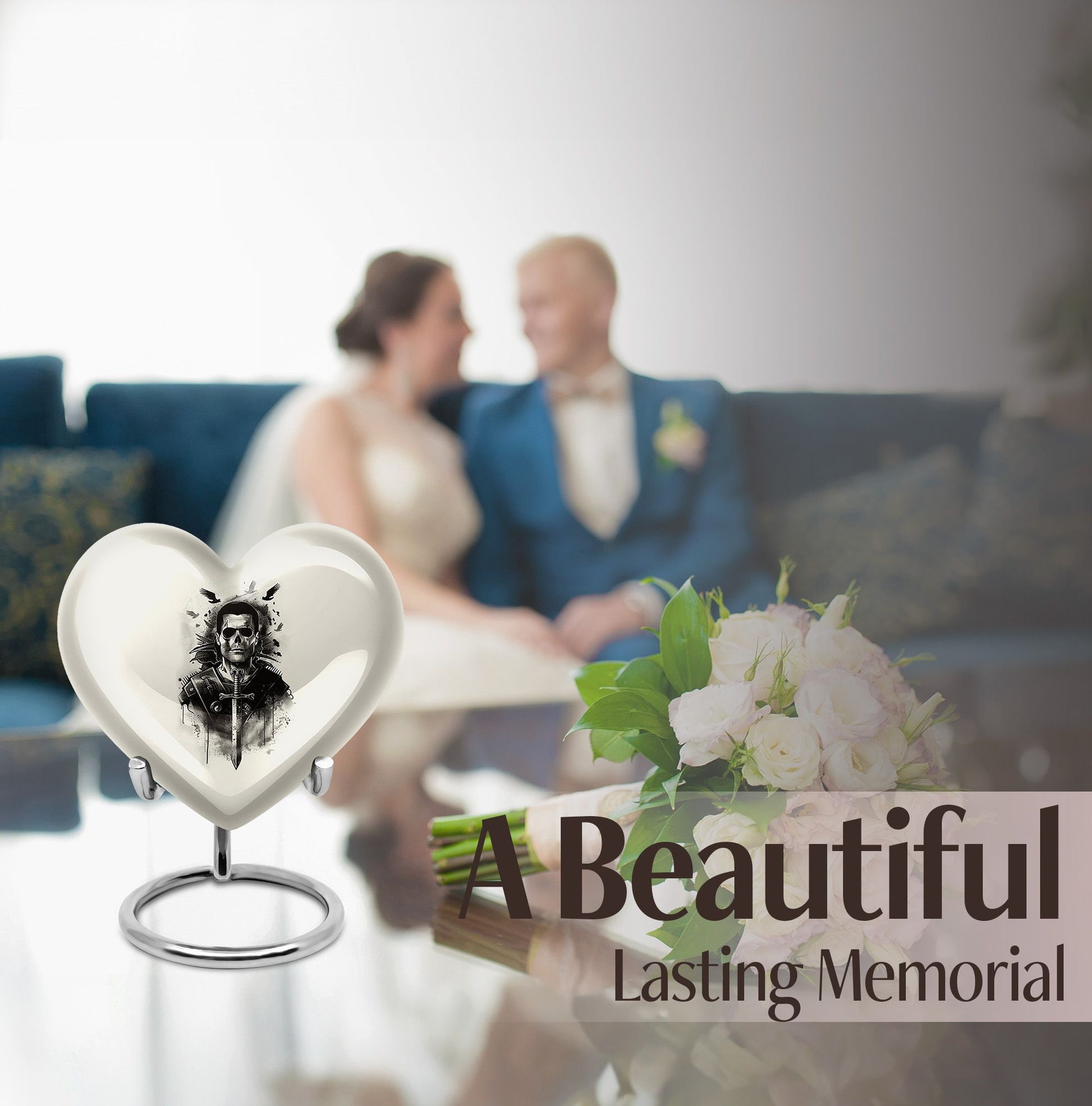 Heart-shaped Catholic Urn