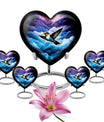 Heart-shaped humming bird urn