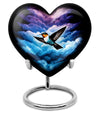 Heart-shaped humming bird urn