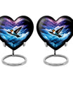 Heart-shaped humming bird urn