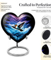 Heart-shaped humming bird urn