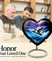 Heart-shaped humming bird urn