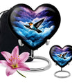 Heart-shaped humming bird urn