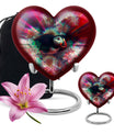 Toucans Urn, heart-shaped