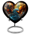 heart-shaped toucans urn