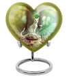 white heart-shaped cat urn