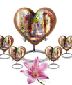 white heart-shaped memorial adult urn