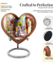 white heart-shaped memorial adult urn