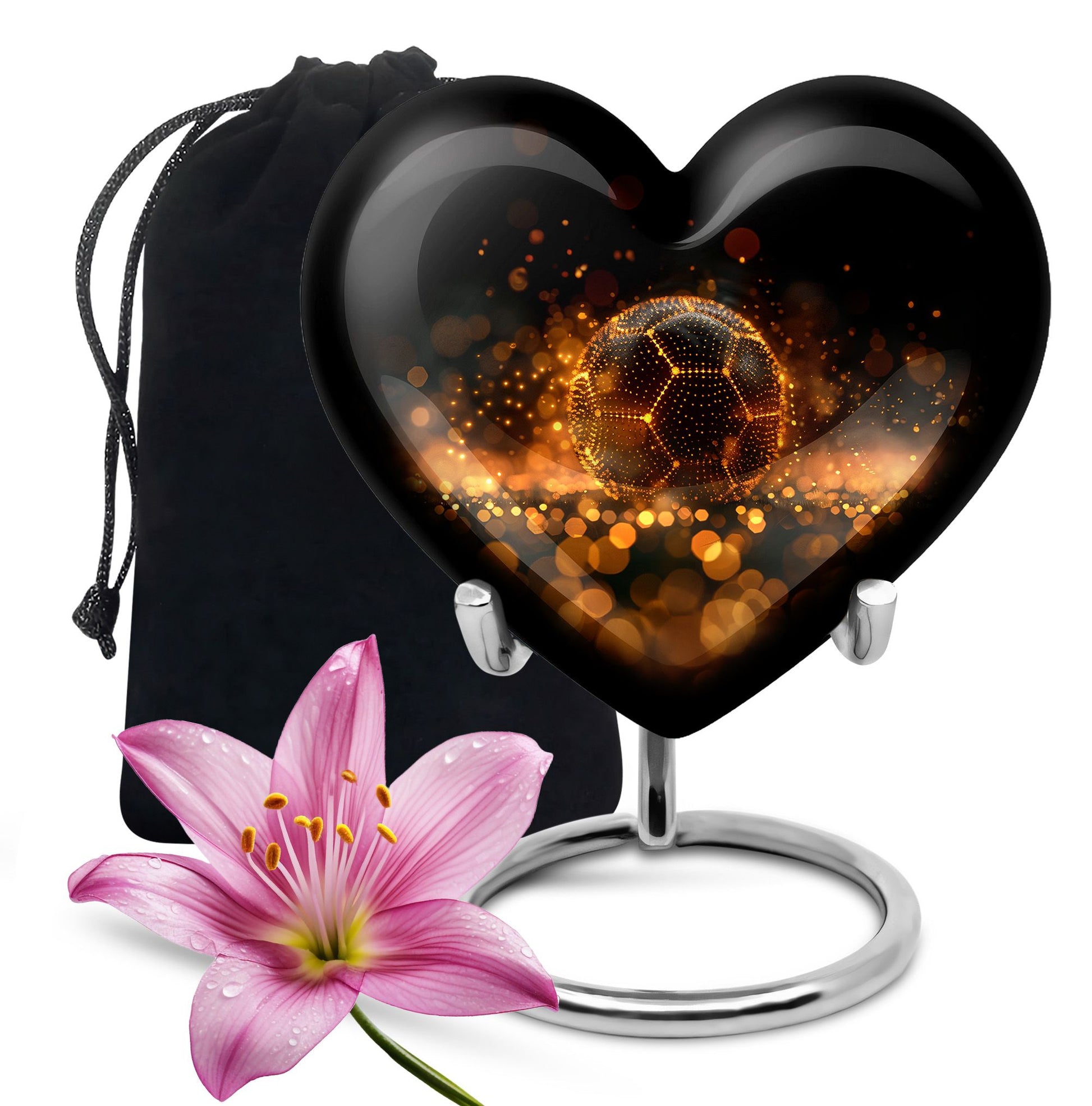 Heart-shaped Soccer Urn for women ashes