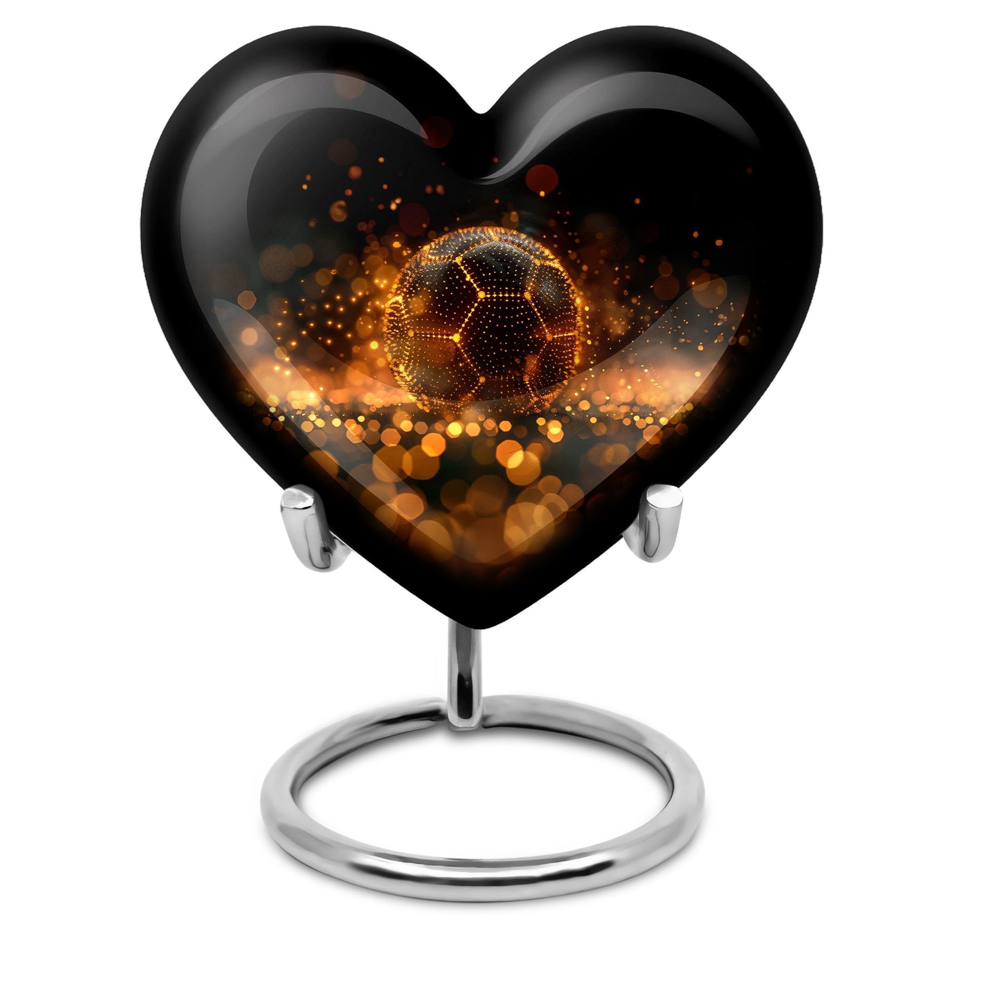 Heart-shaped Soccer Urn for women ashes