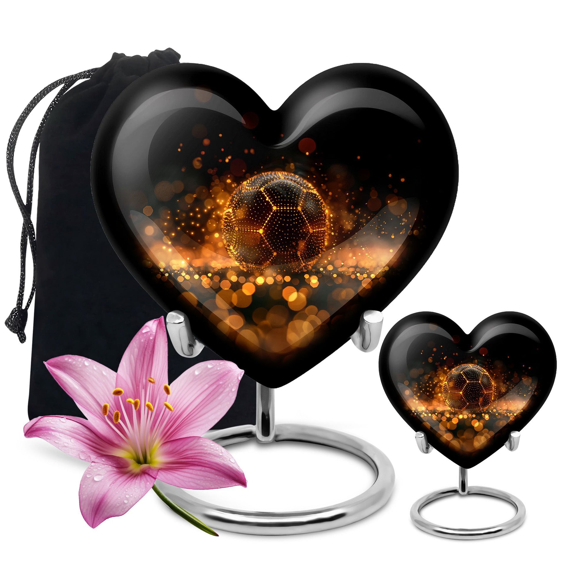 Heart-shaped Soccer Urn for women ashes