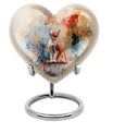 10-inch orange cat heart cremation urn