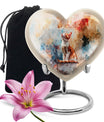 10-inch orange cat heart cremation urn