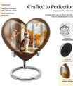 heart-shaped orange cat urn for human ashes