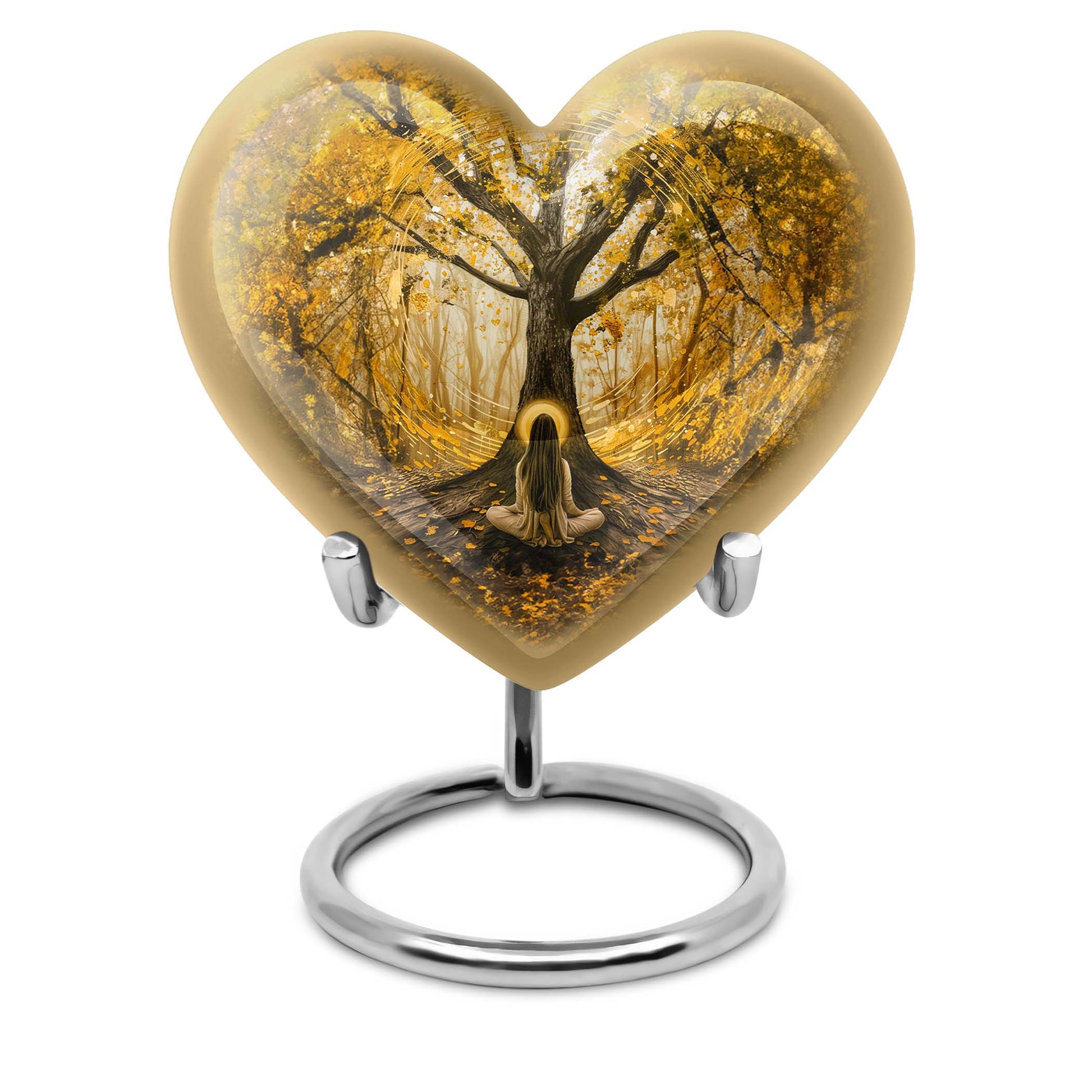 heart-shaped Tree of Life urn for human ashes