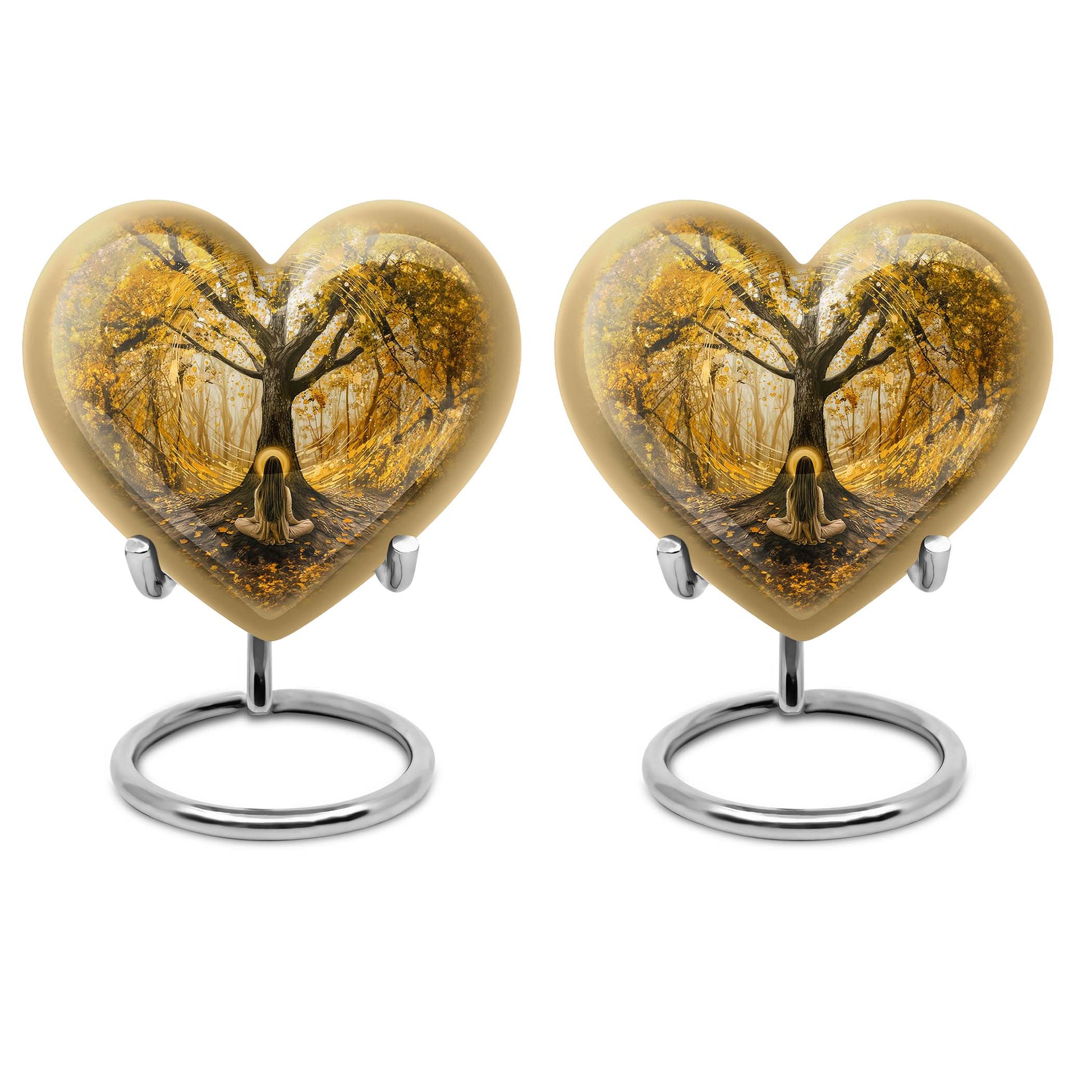 heart-shaped Tree of Life urn for human ashes