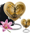 heart-shaped Tree of Life urn for human ashes