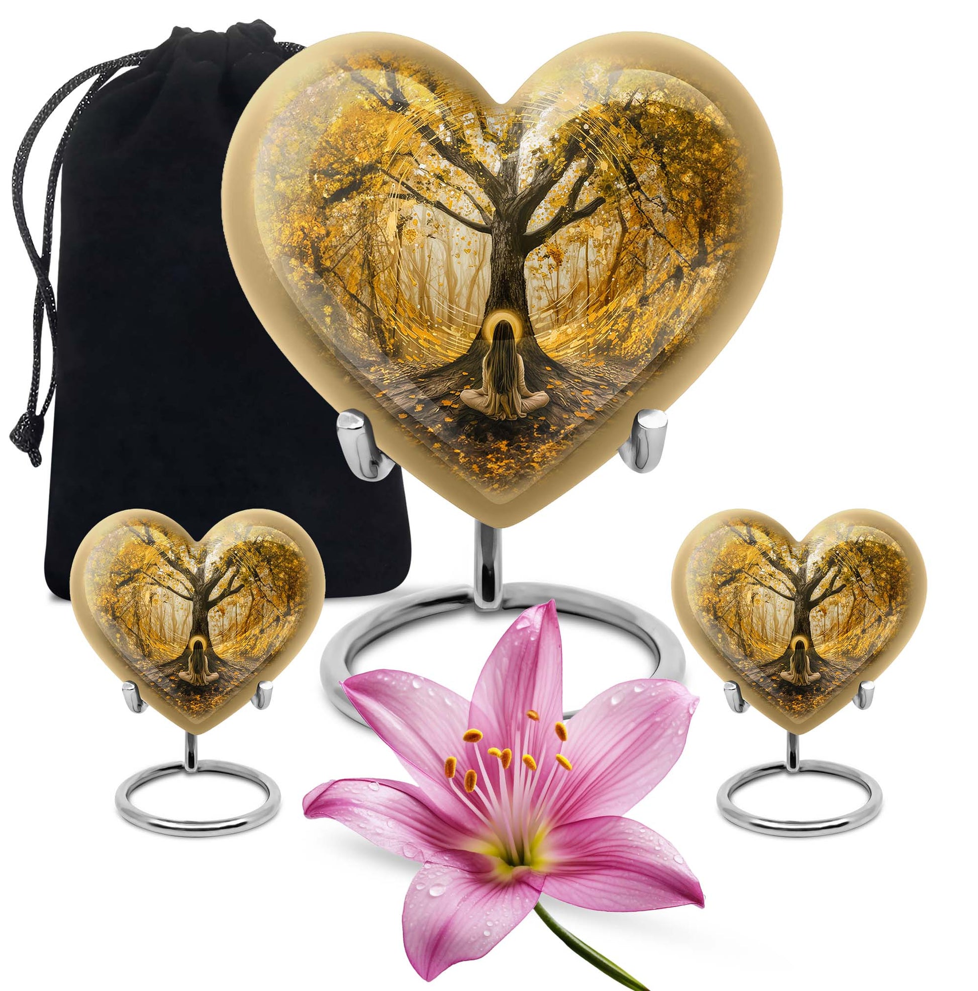 heart-shaped Tree of Life urn for human ashes