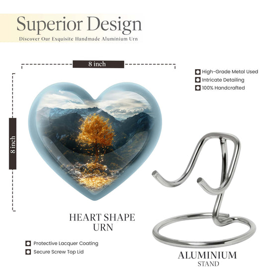 heart-shaped Tree of Life Cremation Urn