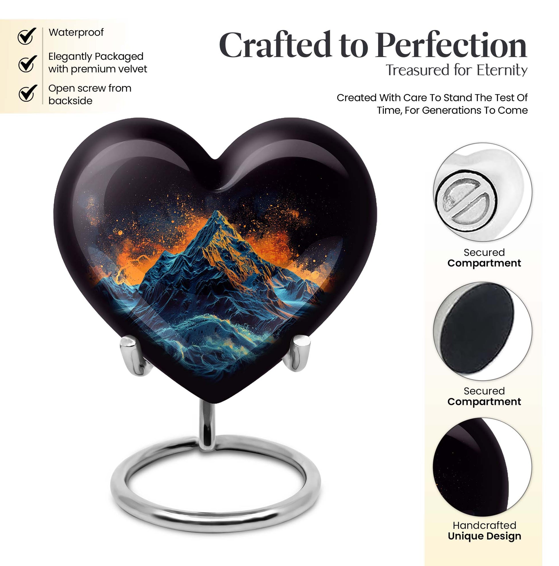 mountains heart Urn