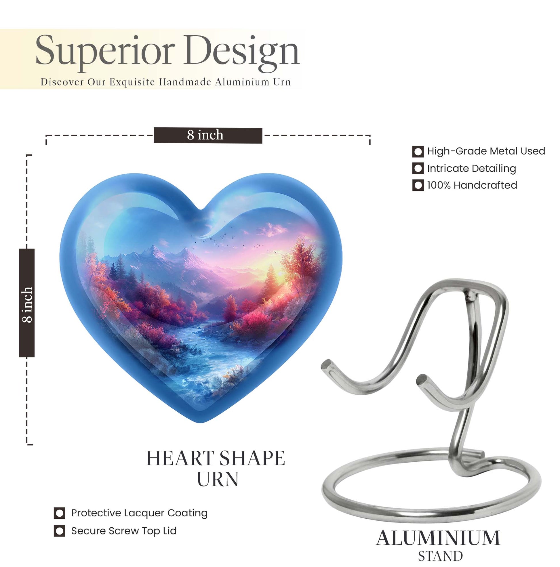 medium size heart-shaped mountains Urn