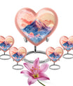 10-inch heart-shaped mountains urn for cremation or memorial, made of aluminium