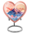 10-inch heart-shaped mountains urn for cremation or memorial, made of aluminium