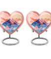 10-inch heart-shaped mountains urn for cremation or memorial, made of aluminium