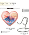 10-inch heart-shaped mountains urn for cremation or memorial, made of aluminium