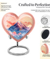 10-inch heart-shaped mountains urn for cremation or memorial, made of aluminium