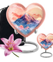 10-inch heart-shaped mountains urn for cremation or memorial, made of aluminium