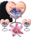 10-inch heart-shaped mountains urn for cremation or memorial, made of aluminium