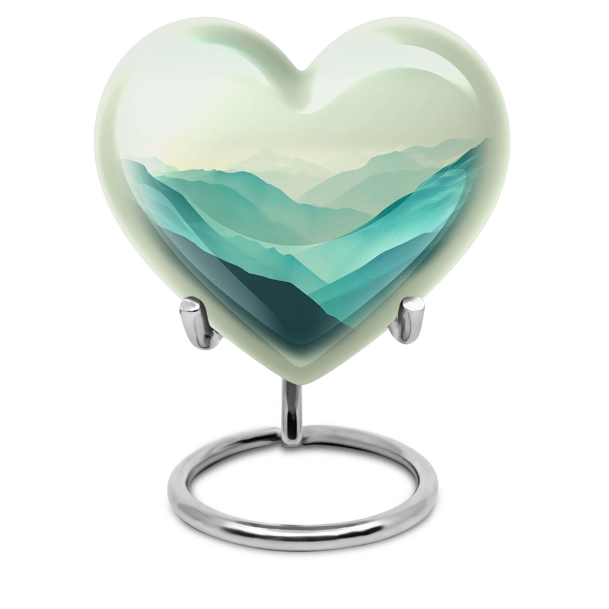 heart-shaped mountains urn