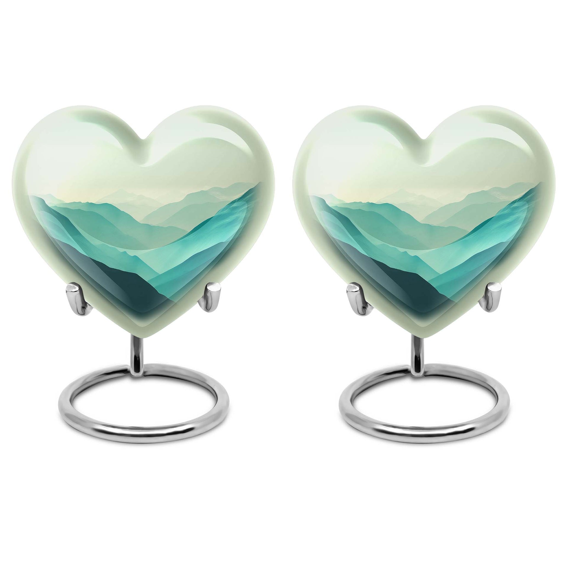 heart-shaped mountains urn