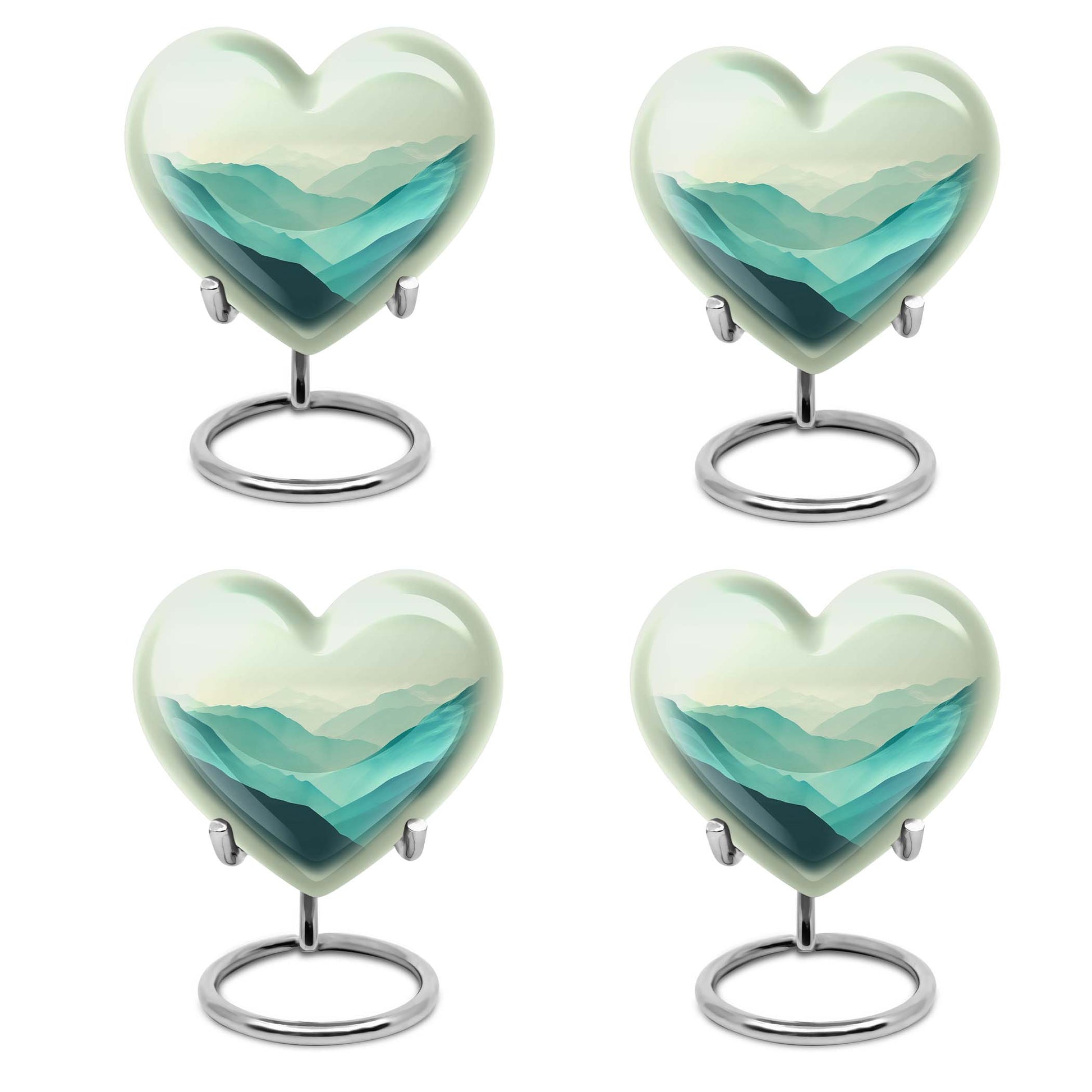 heart-shaped mountains urn