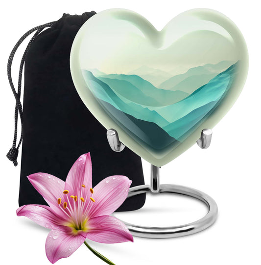 heart-shaped mountains urn